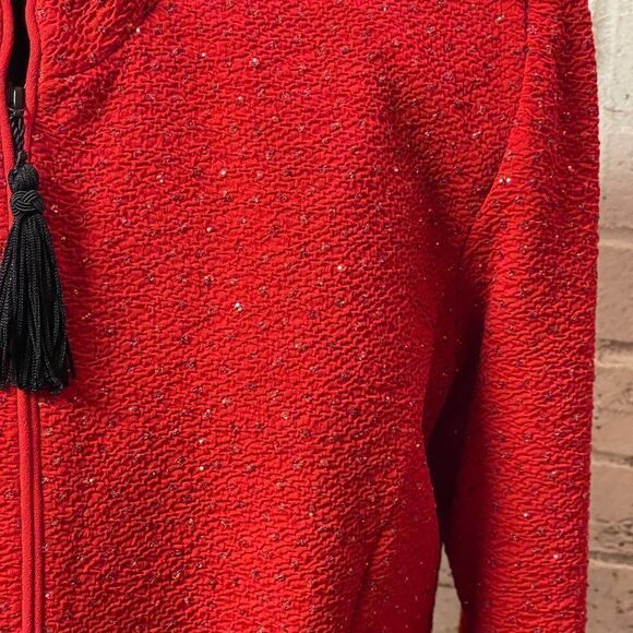 Jessica Howard Red Formal Evening Blazer Jacket Petite 14 - Picture 3 of 10